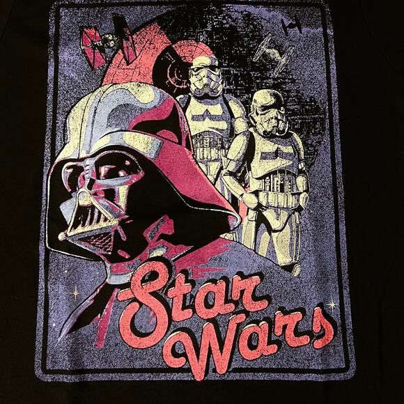 Star Wars Darth Vader Stormtrooper Retro Graphic T-Shirt Men’s Medium Black - Picture 2 of 8